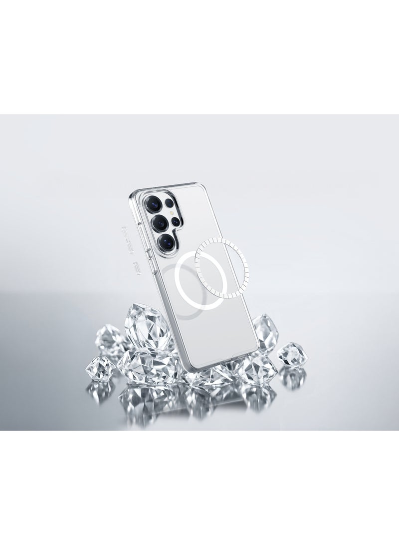 ليفيلو حافظة سامسونج S26 الترا متوافقة مع MagSafe، تتميز بصلابة الكريستال، وإطار معدني مرتفع، مع حواف مقاومة للصدمات، ومصنوعة من بولي كربونات شفاف بسماكة 2.0 ملم مع تقنية Ever-Clear للوضوح الدائم. - Image 5